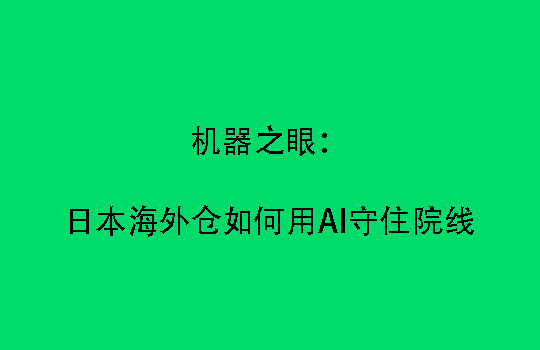 机器之眼:日本海外仓如何用AI守住院线