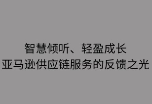 智慧倾听，轻盈成长：亚马逊供应链服务的反馈之光