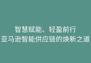 智慧赋能，轻盈前行：亚马逊智能供应链的革新之道