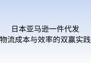 日本亚马逊一件代发：物流成本与效率的双赢实践
