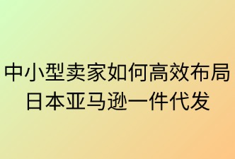 中小卖家如何高效布局日本亚马逊一件代发