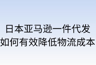 日本亚马逊一件代发：如何有效降低物流成本