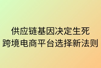 供应链基因决定生死：跨境电商平台选择新法则